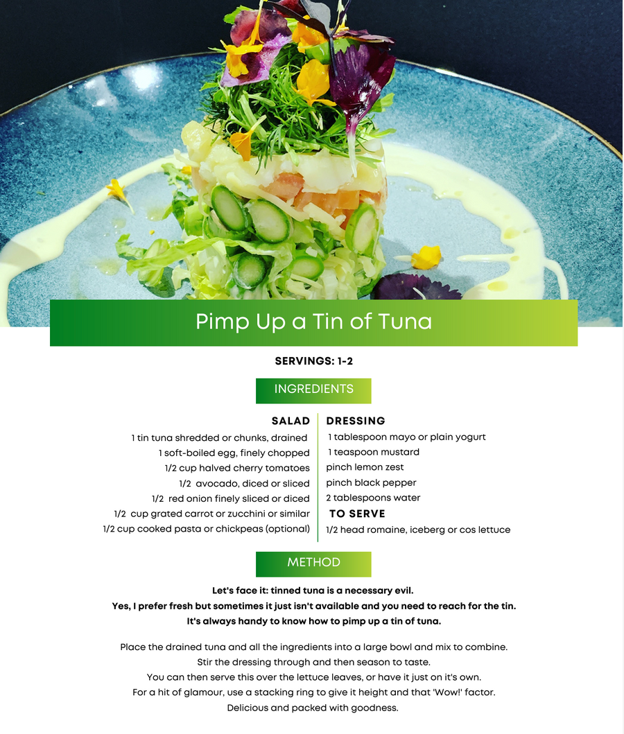 Pimp up a tin of tuna...grab this recipe for yourself! - Chef Mel The Happy Chef