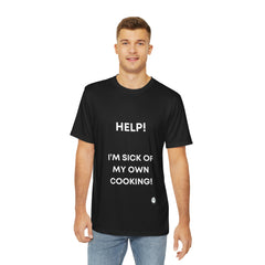 Funny Cooking Help Men's Polyester Tee - Chef Mel The Happy Chef