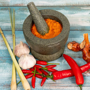 chaing mai curry paste at the studio cooking school Asian Street Food Cooking Class authentic