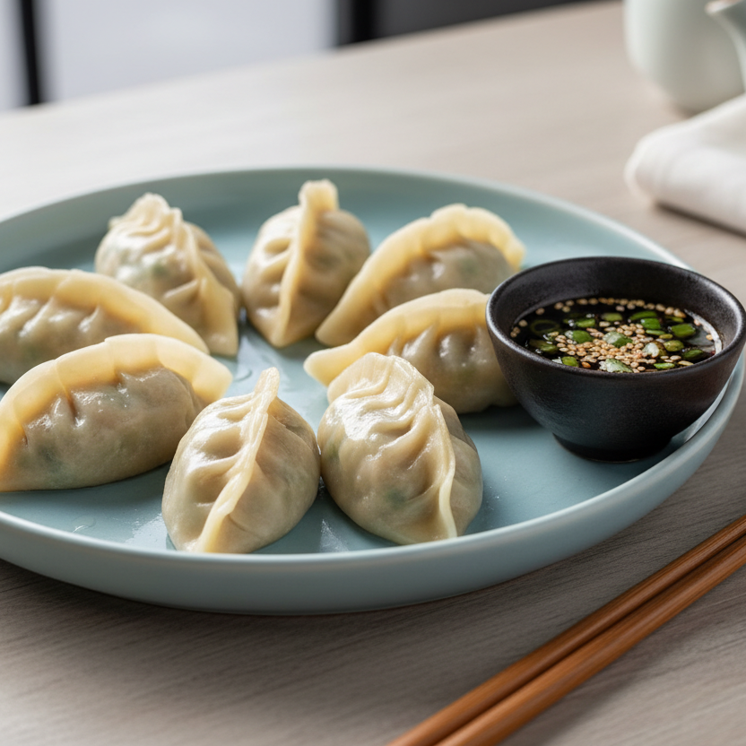 house made dumplings at the studio cooking school Asian street food cooking class